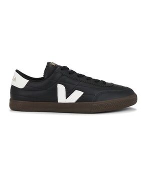 Veja Panenka Men's Black Leather Sneakers with White V Detail US 12.5 EU 47